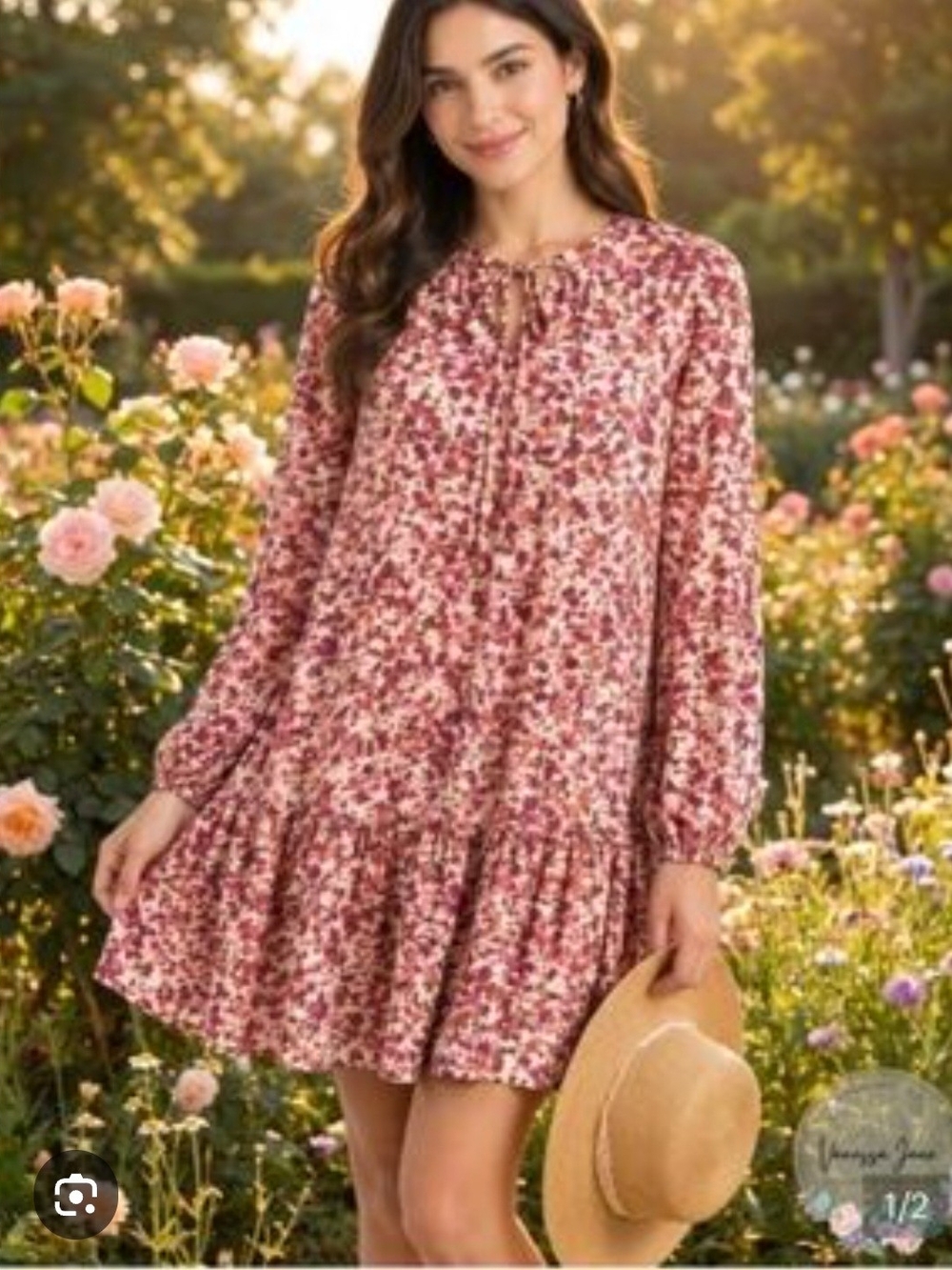 J.Crew Pink Floral Tie-Front Dress